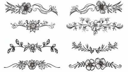 Vintage Floral Decorative Borders and Frames Engraved