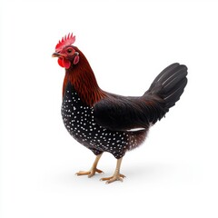 Fototapeta premium Colorful Siamese Fireback Chicken on White Background