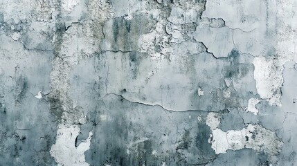 Obraz premium A textured wall showing peeling paint, cracks, and unique patterns in a muted color palette for artistic backgrounds.