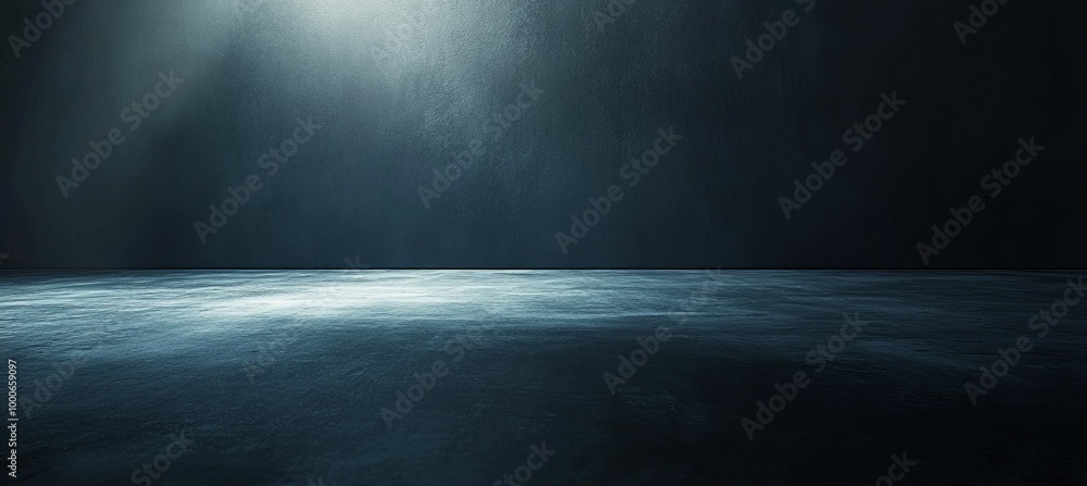 Poster dark empty room with dim light. generative ai technology.