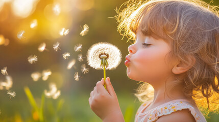 dandelion seeds in the wind