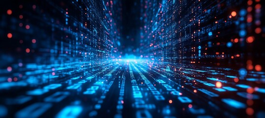 Digital virtual space portal technology background. Generative AI technology.	
