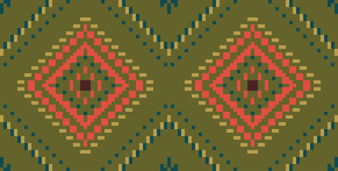 Tribal Korean Traditional Pattern Backgroundfolk Embroidery, Aztec Geometric Ornament Print. Design for Carpet, Wallpaper, Clothing, Wrapping, Fabric