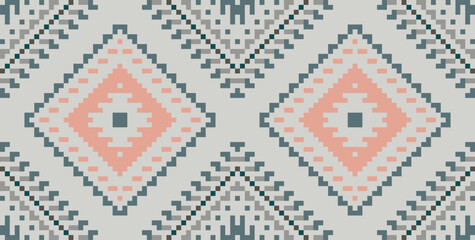 Stitch Islamic Geometric Pattern Stencilfolk Embroidery, Aztec Geometric Ornament Print. Design for Carpet, Wallpaper, Clothing, Wrapping, Fabric