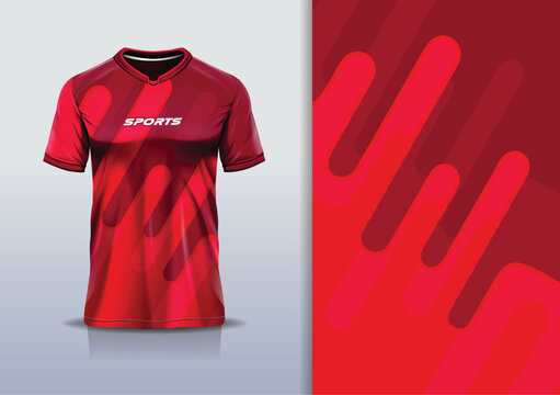 Sport jersey design template mockup curve line for football soccer, running, esports, red maron color