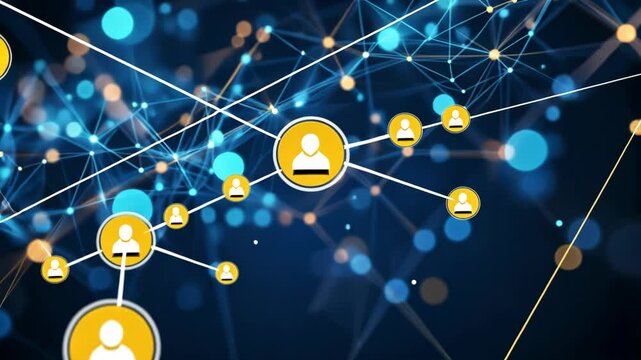 A network of people connected by lines, representing a community or social network