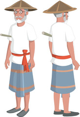 Vector front and back view character