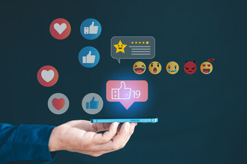 Customer satisfaction survey. Users rate the experience. Customers evaluate the quality of service, leading to a ranking of the company's reputation.