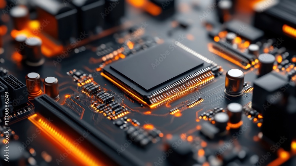 Poster advanced technology hardware development macro shot