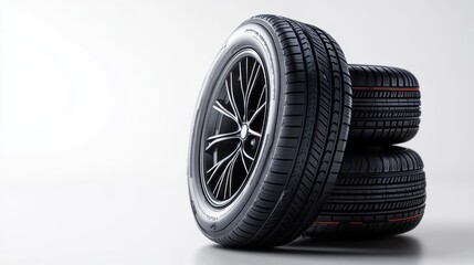 Stylish Black Tires on Clean Surface