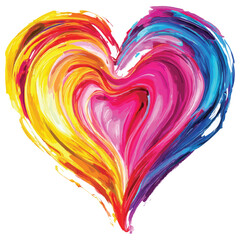 Vector colorful heart made of vibrant colors heart made of swirling rainbow colors