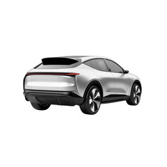 Obraz premium Sleek electric SUV car with modern design, rear view. Futuristic technology and elegant look for clean, eco-friendly transportation.
