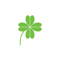 Flat design four-leaf clover icon. Vector.