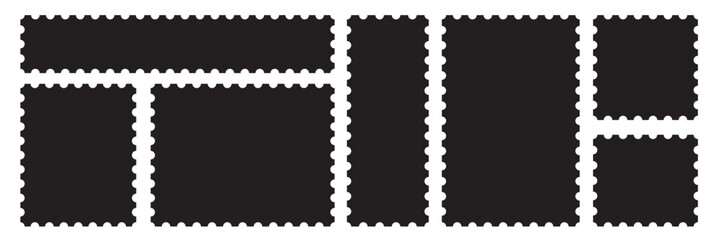 Blank postage stamp. Clean postage stamp template. Postage icon.