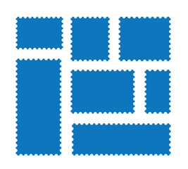 Blank postage stamp. Clean postage stamp template. Postage icon.