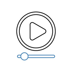 play concept line icon. Simple element illustration. play concept outline symbol design.