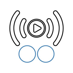streaming concept line icon. Simple element illustration. streaming concept outline symbol design.