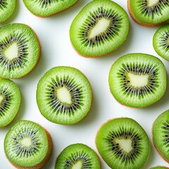 Fototapeta premium Kiwi cut in the middle of the scene