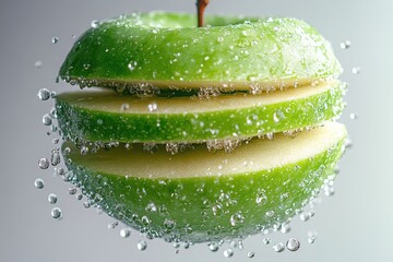White background apple, moist and fresh.