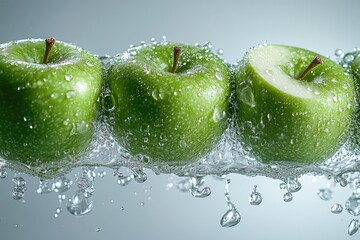 White background apple, moist and fresh.