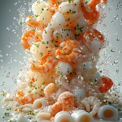 Chopped cooked shrimp