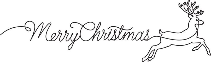 merry christmas writing with lines vector eps