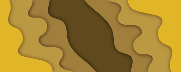 Abstract gold colored paper cut shape background