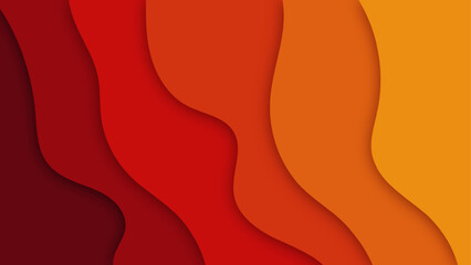 Abstract red colored paper cut shape background