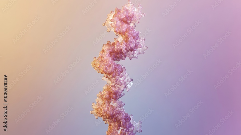 Poster a detailed 3d rendering of a human chromosome, showcasing its structure and significance in genetics