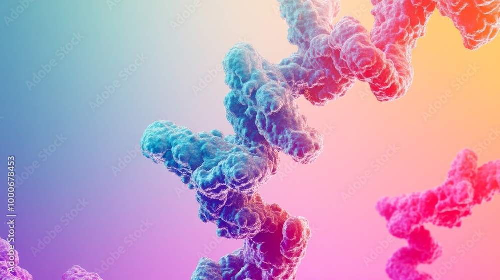 Poster a detailed 3d rendering of a human chromosome, showcasing its structure and significance in genetics