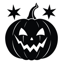 Cute clip art Halloween pumpkin silhouette vector art
