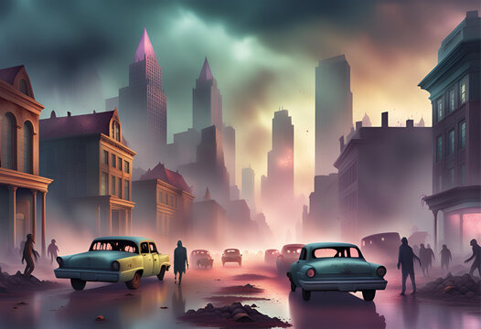 cars in the city zombies
