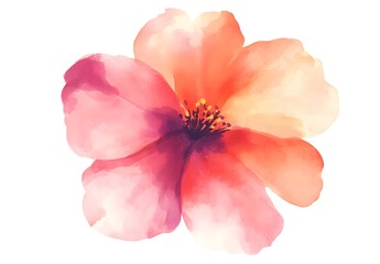 Fototapeta premium Watercolor flower illustration isolated on a white background, simple watercolor clipart cutout, 