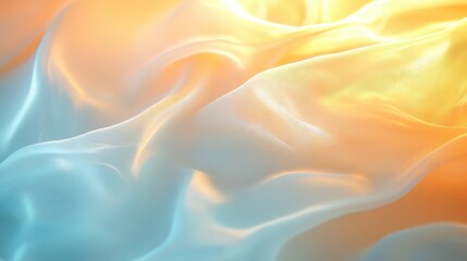 Obraz premium Abstract Soft Fabric Background with Gentle Waves in Pastel Colors of Blue and Orange