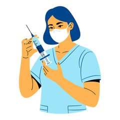 Nurse Preparing Syringe for Injection Procedure