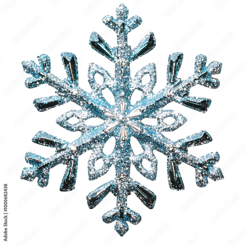 Poster sparkling glitter snowflake: an elegant snowflake design embellished with sparkling glitter effects.