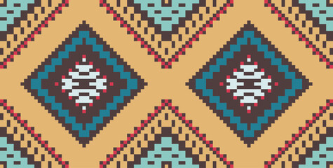 Carpet Ethnic Tribal Patternfolk Embroidery, Aztec Geometric Ornament Print. Design for Carpet, Wallpaper, Clothing, Wrapping, Fabric