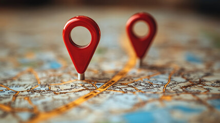 clean, modern road map with simple navigation icons. The blank map suggests direction, choice, and opportunity, emphasizing travel, planning, and decision-making in a minimalist design