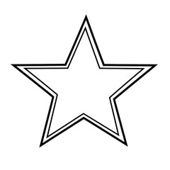 Obraz premium Minimalist Star: A clean, sharp-edged five-point star with a thin outline. png, transparent background.