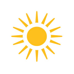 Minimalist Sun: A simple, clean sun icon with a circular shape and evenly spaced rays. png, transparent background.