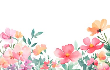 Naklejka premium Watercolor flower clip art, white background, cute, simple design, illustration, watercolor, 