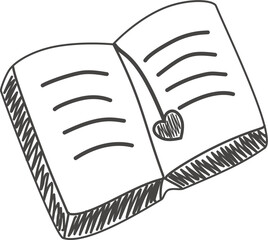 Book handdrawn doodle school stuff