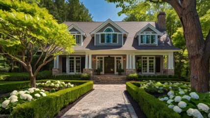 A cottage surrounded by flowers, greenery and a calm atmosphere, ideal for relaxation.