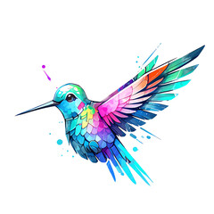 Obraz premium Colorful Hummingbird in Flight