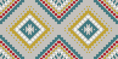 Mexican Romanian Traditional Patternfolk Embroidery, Aztec Geometric Ornament Print. Design for Carpet, Wallpaper, Clothing, Wrapping, Fabric