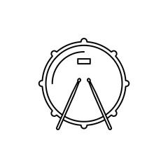 Snare drum icon, drum sticks