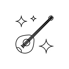 Psaltery guitar icon, mandolin