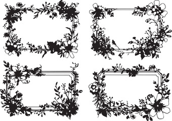 Hand drawn vector abstract outline,graphic,line art vintage baroque ornament floral frames set in minimalistic modern style.Baroque floral vintage outline design concept.Vector antique frame isolated.