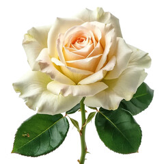 White rose isolated on white and transparent background