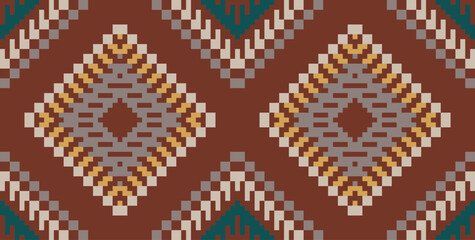 Tribal Traditional Pattern Backgroundfolk Embroidery, Aztec Geometric Ornament Print. Design for Carpet, Wallpaper, Clothing, Wrapping, Fabric